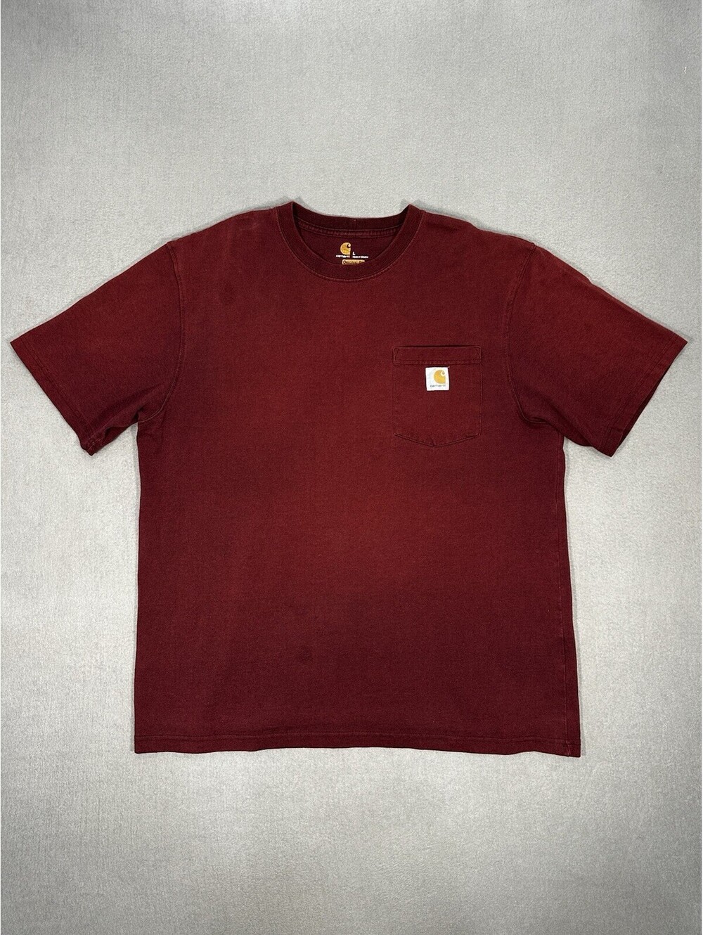 Carhartt K87 Pocket T Shirt Mens Large Red Original Fit Workwear Heavyweight